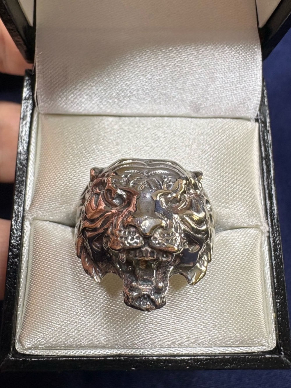 Ring Unisex Bold Lion Head Silver Plated Statement Boho Biker